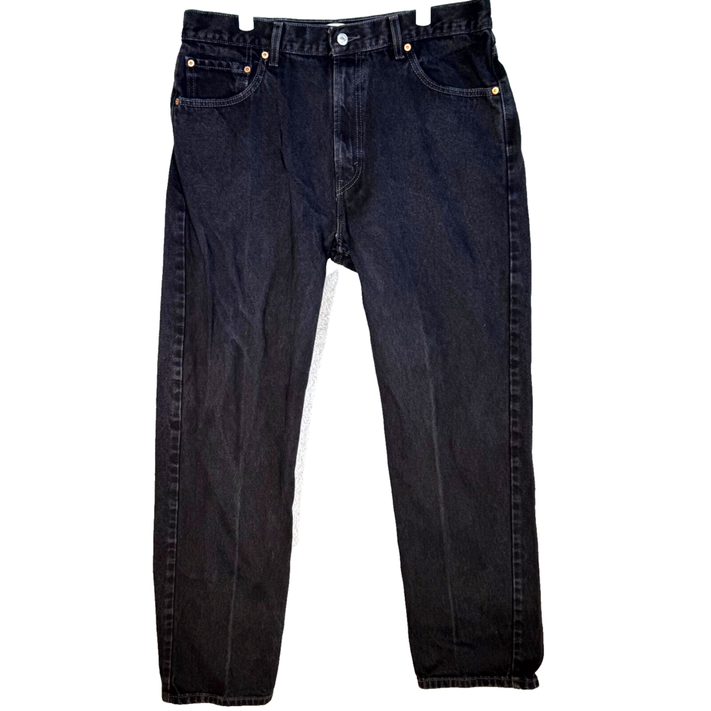 Levi's 505 Men's Jeans 36x32 Black Denim Regular Fit Mid Rise Straight Leg
